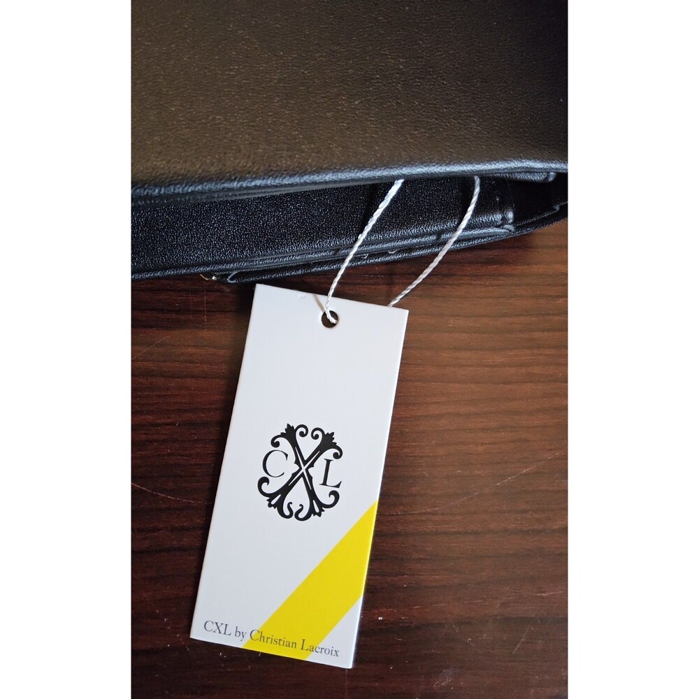 NWT CXL By Christian Lacroix Madison Black Smooth Clutch With Detachable Chain - Picture 6 of 7